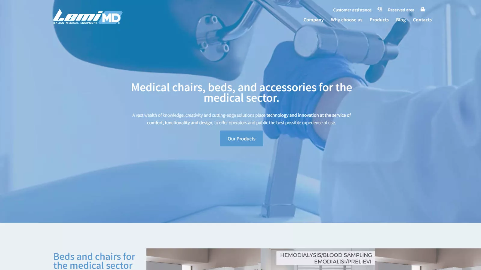 LEMI MD medical chairs manufacturer website homepage