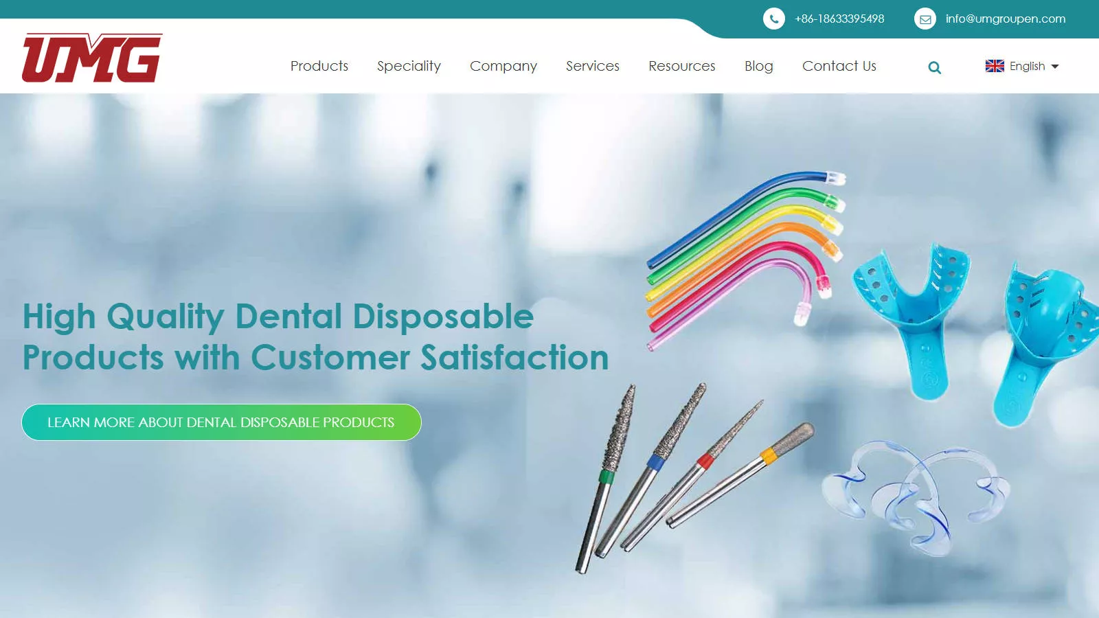 UMG dental chair and dental unit manufacturer website homepage