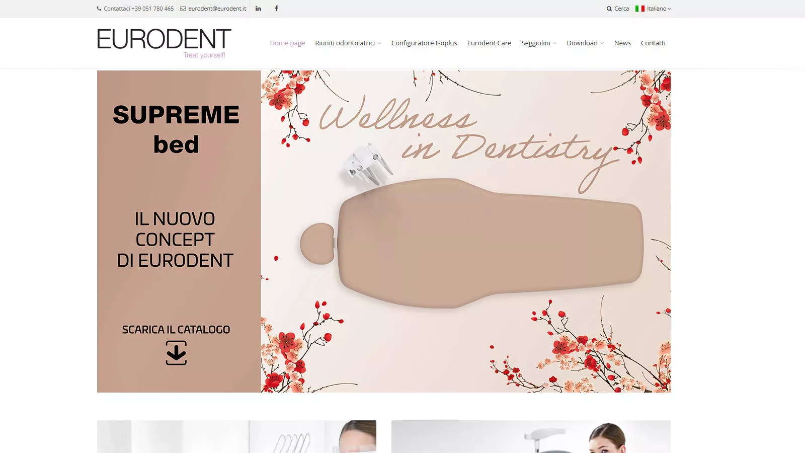 Eurodent dental units manufacturer website homepage